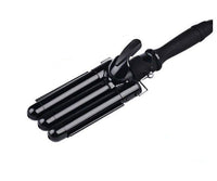 HKM-881043 LCD Curling Iron with Three-Tube Water Ripple Design, Adjustable Temperature 80-210℃, Global Universal Voltage AC110V-240V