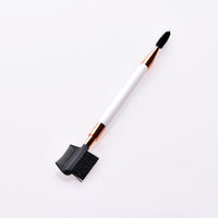 HKM-067859 Double-Ended Eyebrow and Eyelash Brush with Wooden Handle