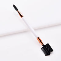 HKM-067859 Double-Ended Eyebrow and Eyelash Brush with Wooden Handle