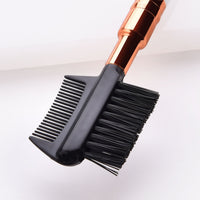 HKM-067859 Double-Ended Eyebrow and Eyelash Brush with Wooden Handle