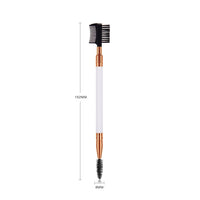HKM-067859 Double-Ended Eyebrow and Eyelash Brush with Wooden Handle