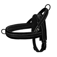 HKM-614355 No Pull Padded Leather Dog Harness with Adjustable Leash for Large Dogs - Available in Multiple Colors