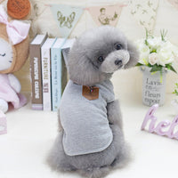 HKM-113491 Breathable Cotton Dog Vest in Solid Color - Casual Style for All Genders