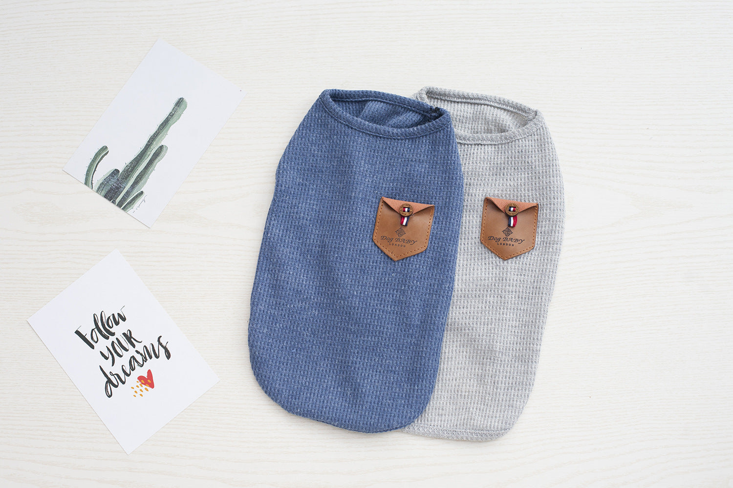 HKM-113491 Breathable Cotton Dog Vest in Solid Color - Casual Style for All Genders