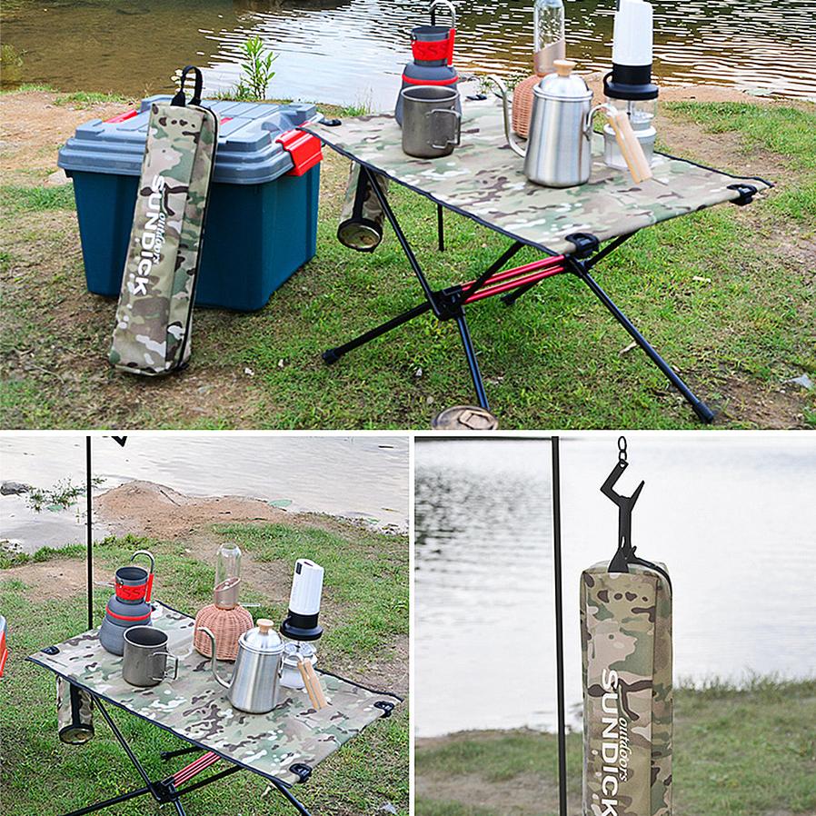 HKM-580755 Compact Mesh Folding Table for Camping, BBQs, and Picnics