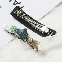 HKM-426515 Starry Sky Acrylic Hairpin Set for Women, Geometric Design, Colorful Texture Hair Accessories