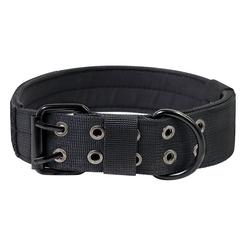 HKM-611731 Adjustable Military Dog Collar with Metal D Ring and Buckle for Medium to Large Dogs