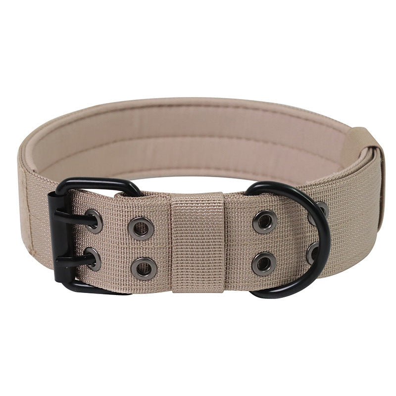 HKM-611731 Adjustable Military Dog Collar with Metal D Ring and Buckle for Medium to Large Dogs