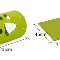 HKM-969683 Splicable Folding Cat Tunnel Toy - Durable Felt Cloth, Gray & Green, 79x45cm