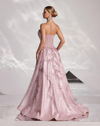 HKM-891987 Elegant Pink Evening Gown for Women - Stylish Formal Dress for Special Occasions