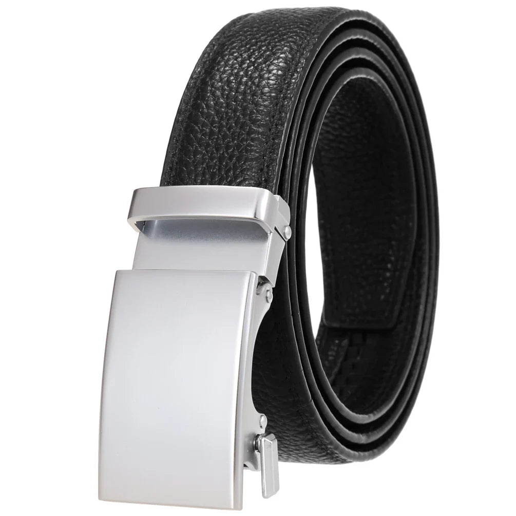 HKM-971347 Genuine Leather Colourful Automatic Buckle Belt - Model LY33-21600-5
