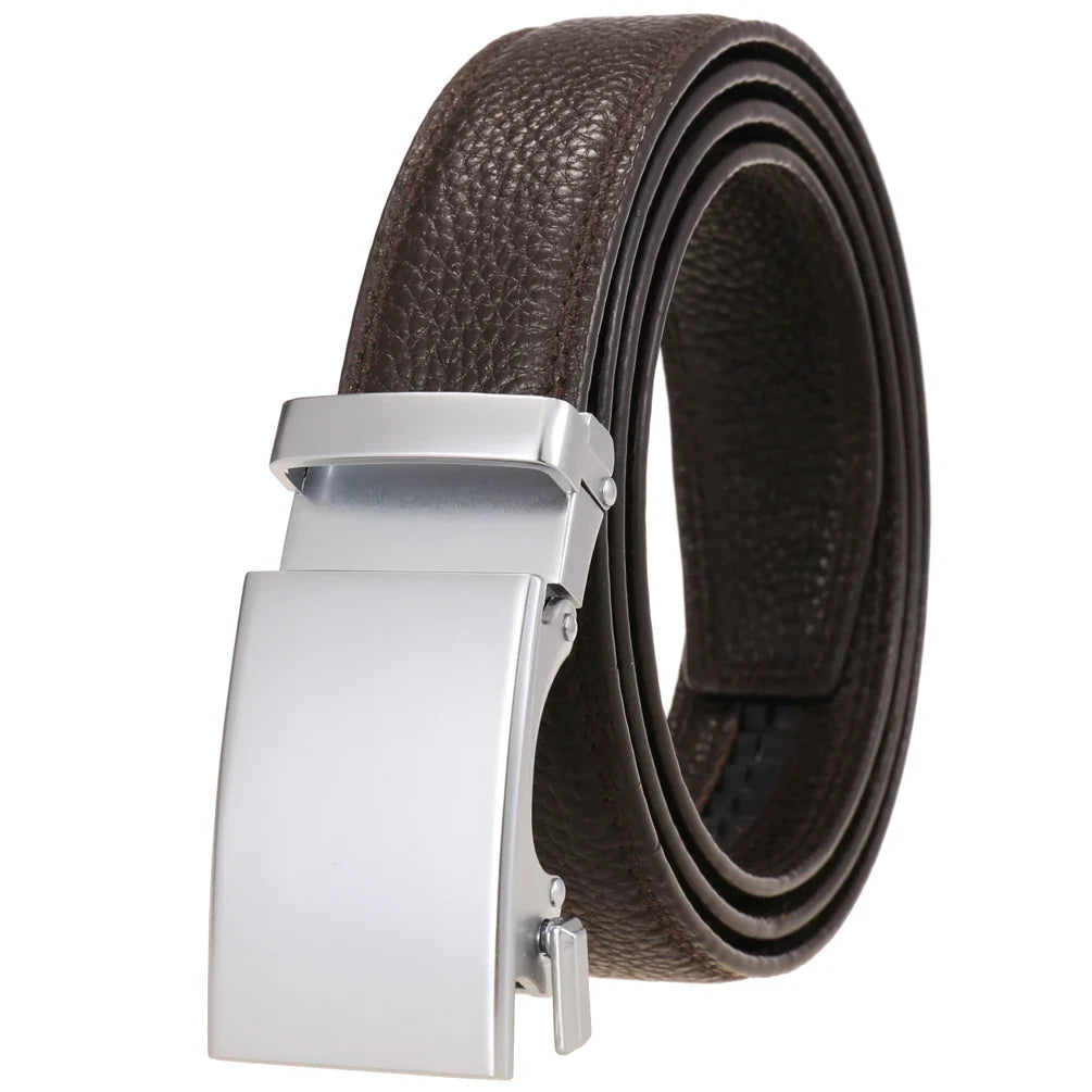 HKM-971347 Genuine Leather Colourful Automatic Buckle Belt - Model LY33-21600-5