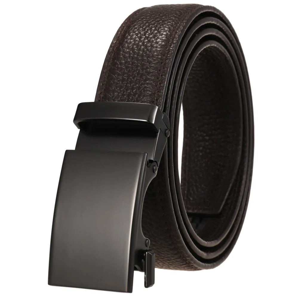 HKM-971347 Genuine Leather Colourful Automatic Buckle Belt - Model LY33-21600-5