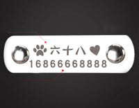 HKM-708883 Customized PU Leather Dog Collar with Laser Engraved Pet Tag for All Seasons