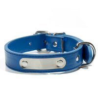 HKM-708883 Customized PU Leather Dog Collar with Laser Engraved Pet Tag for All Seasons