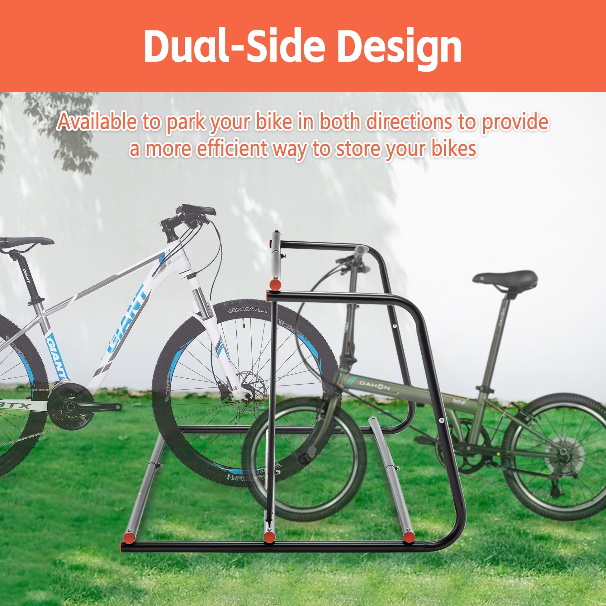 HKM-897555 Heavy-Duty Double-Sided Outdoor Bike Rack for Garage and Yard Storage - Easy Assembly, Holds 10 Bikes