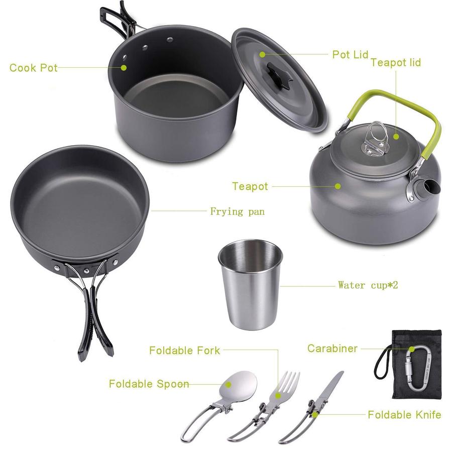 KTX-627027 Compact Outdoor Kettle Set for 2-3 Person Camping and Cooking