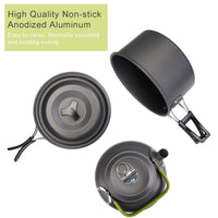 HKM-627027 Compact Outdoor Kettle Set for 2-3 Person Camping and Cooking
