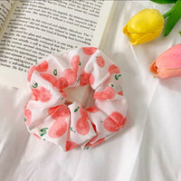 HKM-193683 Korean Fruit Pig Large Intestine Organza Hair Tie Rubber Band for Women