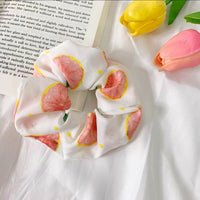 HKM-193683 Korean Fruit Pig Large Intestine Organza Hair Tie Rubber Band for Women