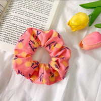HKM-193683 Korean Fruit Pig Large Intestine Organza Hair Tie Rubber Band for Women
