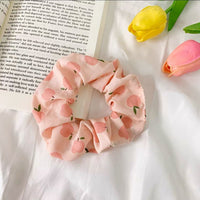 HKM-193683 Korean Fruit Pig Large Intestine Organza Hair Tie Rubber Band for Women