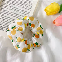 HKM-193683 Korean Fruit Pig Large Intestine Organza Hair Tie Rubber Band for Women