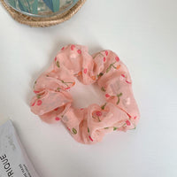HKM-193683 Korean Fruit Pig Large Intestine Organza Hair Tie Rubber Band for Women