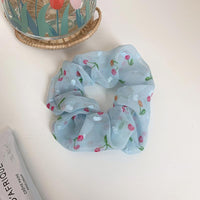 HKM-193683 Korean Fruit Pig Large Intestine Organza Hair Tie Rubber Band for Women