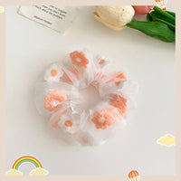 HKM-193683 Korean Fruit Pig Large Intestine Organza Hair Tie Rubber Band for Women