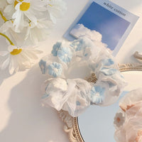 HKM-193683 Korean Fruit Pig Large Intestine Organza Hair Tie Rubber Band for Women