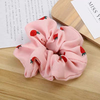 HKM-193683 Korean Fruit Pig Large Intestine Organza Hair Tie Rubber Band for Women