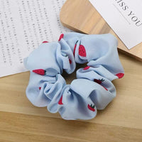 HKM-193683 Korean Fruit Pig Large Intestine Organza Hair Tie Rubber Band for Women