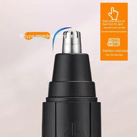 HKM-924115 Battery-Powered Black Nose Hair Trimmer with Removable Cutter Head for Easy Cleaning