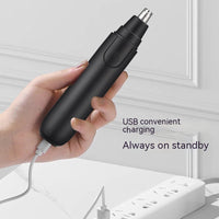 HKM-924115 Battery-Powered Black Nose Hair Trimmer with Removable Cutter Head for Easy Cleaning
