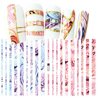 HKM-743891 Multicolor Adhesive Nail Decals - Three-Year Shelf Life Nail Stickers