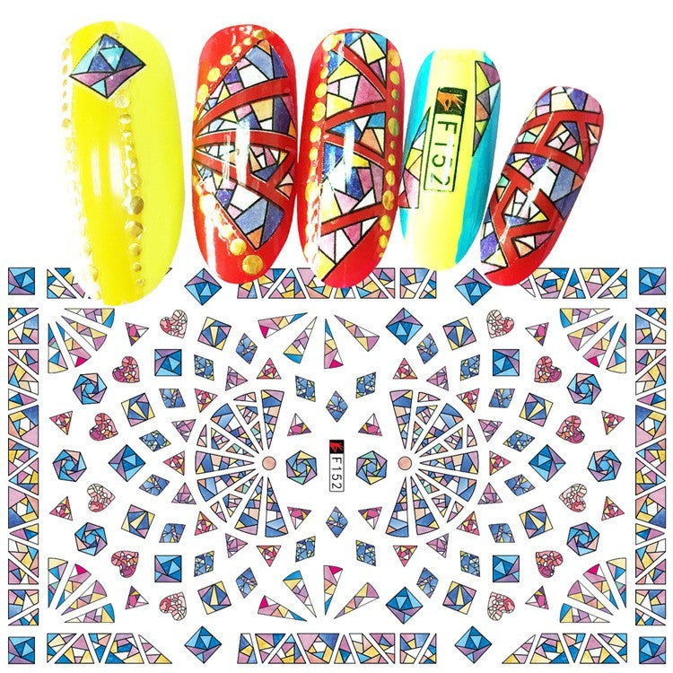 HKM-743891 Multicolor Adhesive Nail Decals - Three-Year Shelf Life Nail Stickers