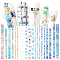 HKM-743891 Multicolor Adhesive Nail Decals - Three-Year Shelf Life Nail Stickers