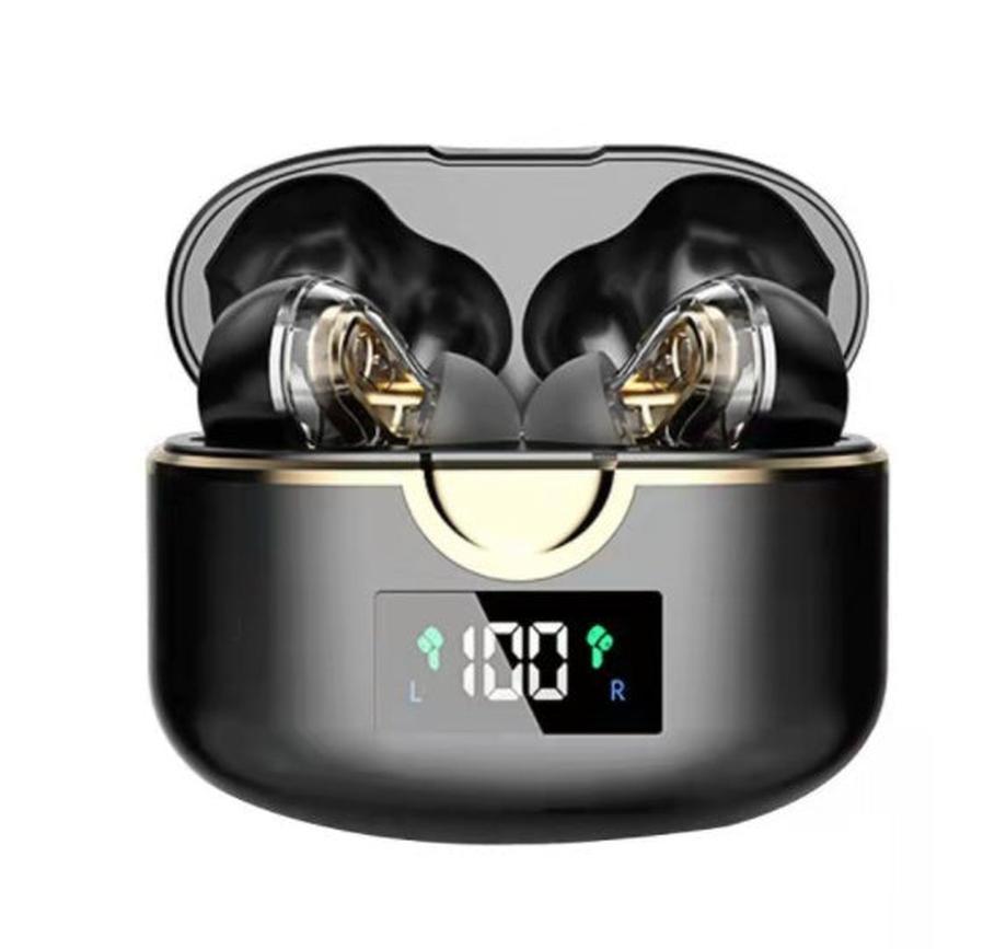 KTX-689555 T22 Wireless Bluetooth Headset with Digital Display and Multi-Point Connection – In-Ear Sports Dual Dynamic Stereo Earbuds