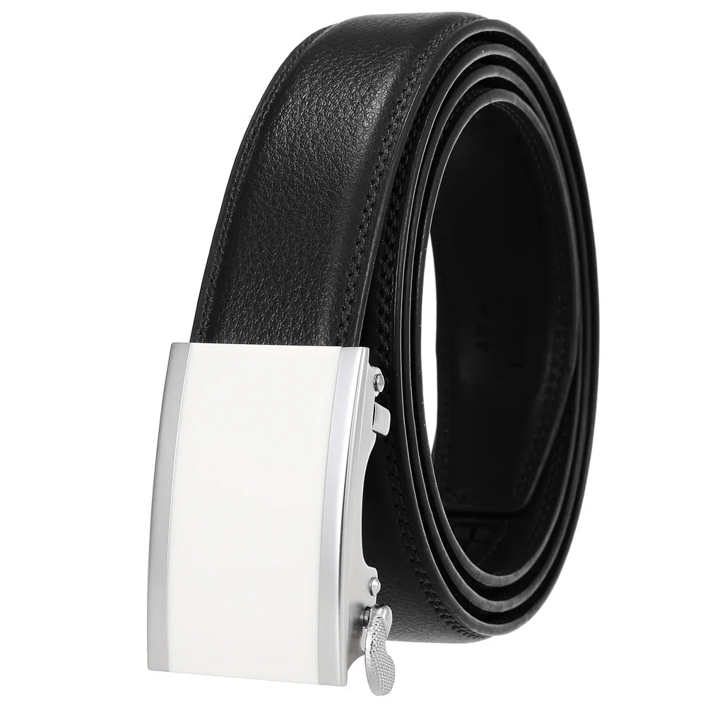 HKM-330643 Designer Leather Automatic Buckle Men's Belt - Stylish and Durable Fashion Accessory