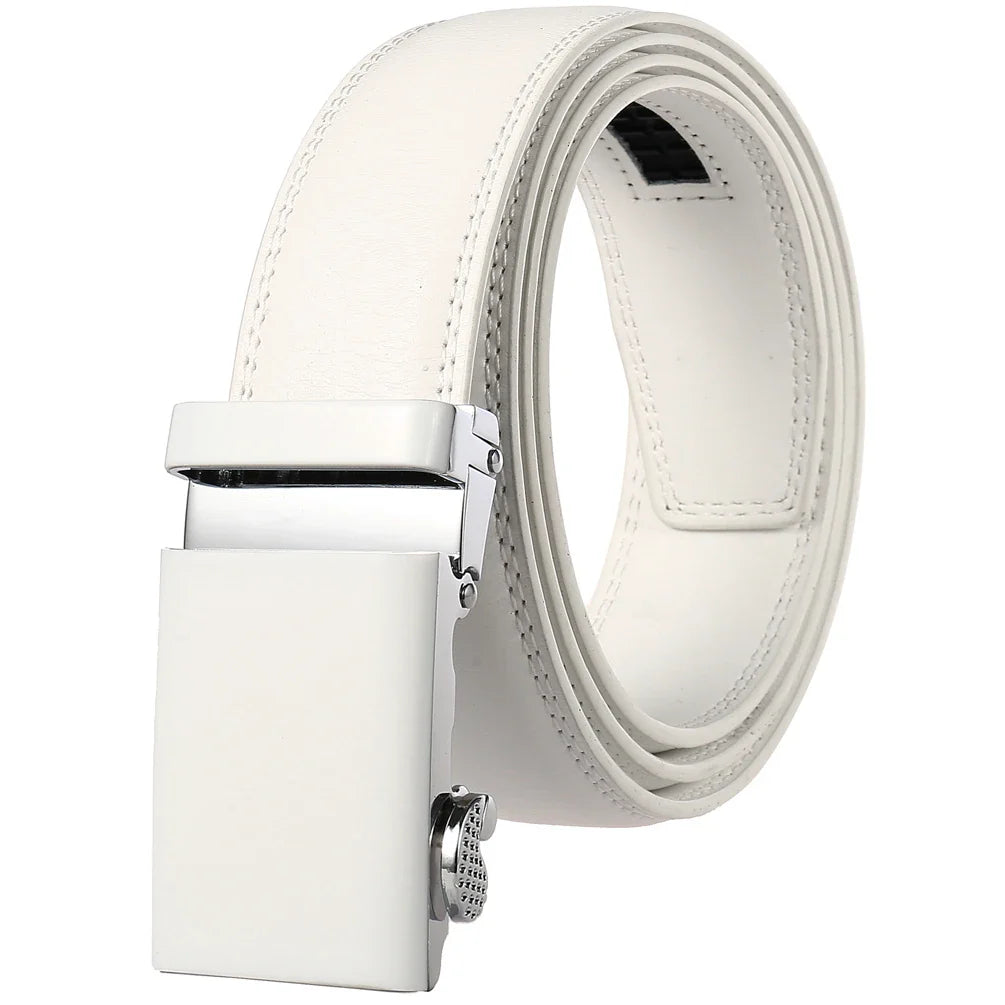 HKM-330643 Designer Leather Automatic Buckle Men's Belt - Stylish and Durable Fashion Accessory