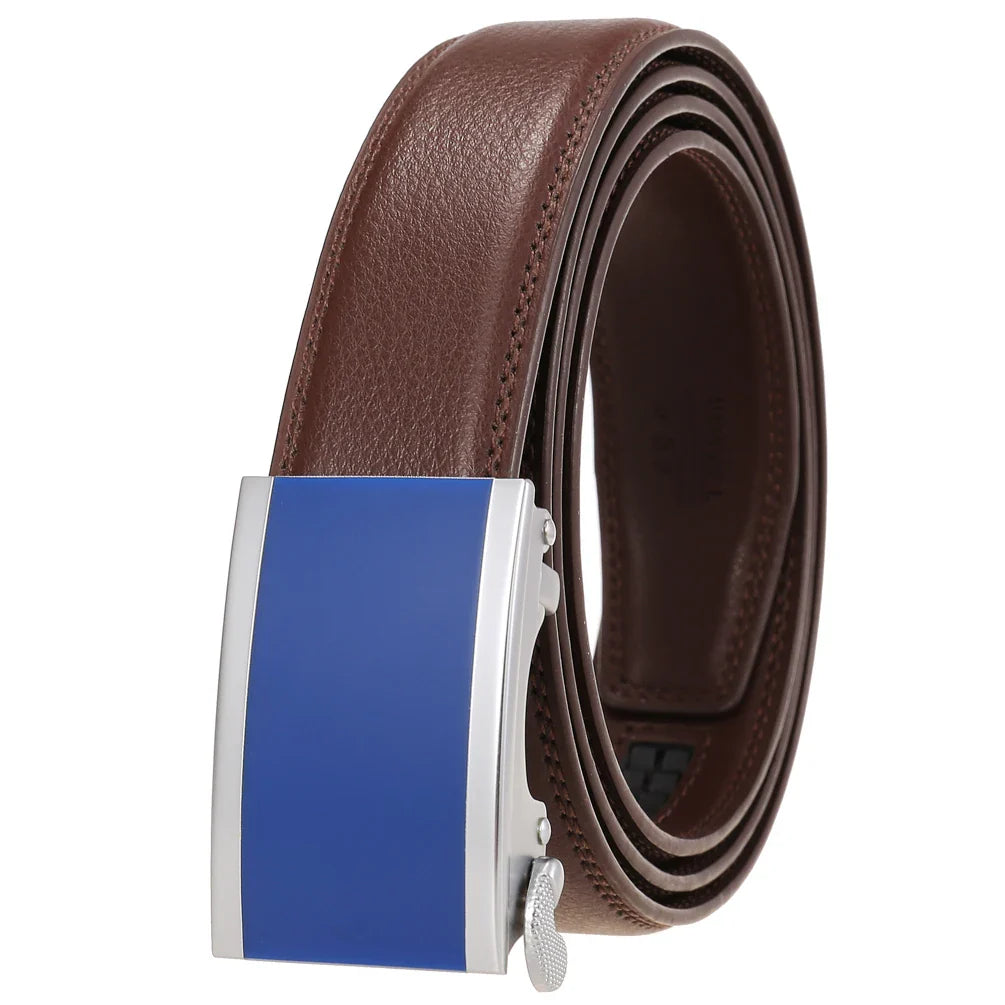 HKM-330643 Designer Leather Automatic Buckle Men's Belt - Stylish and Durable Fashion Accessory