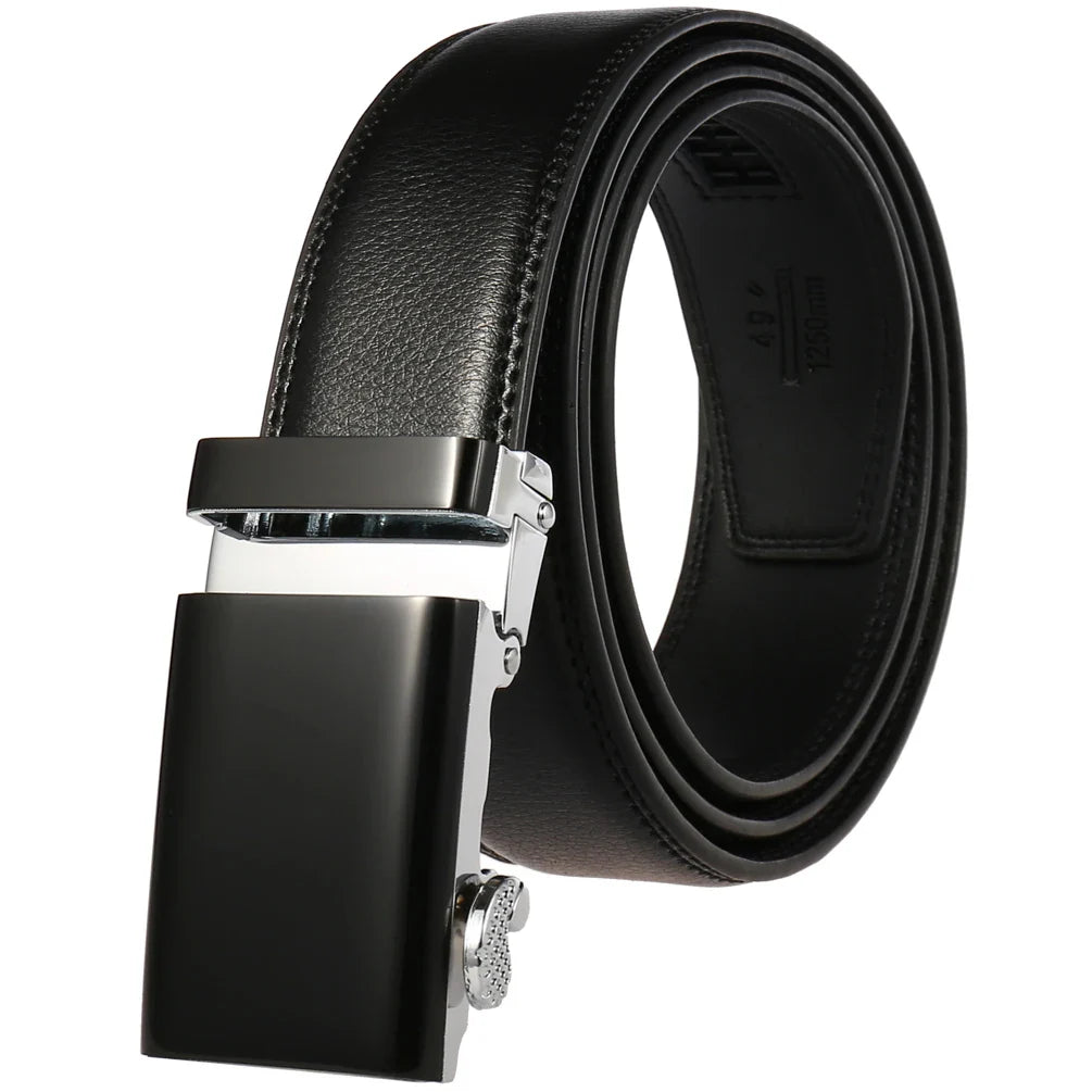 HKM-330643 Designer Leather Automatic Buckle Men's Belt - Stylish and Durable Fashion Accessory