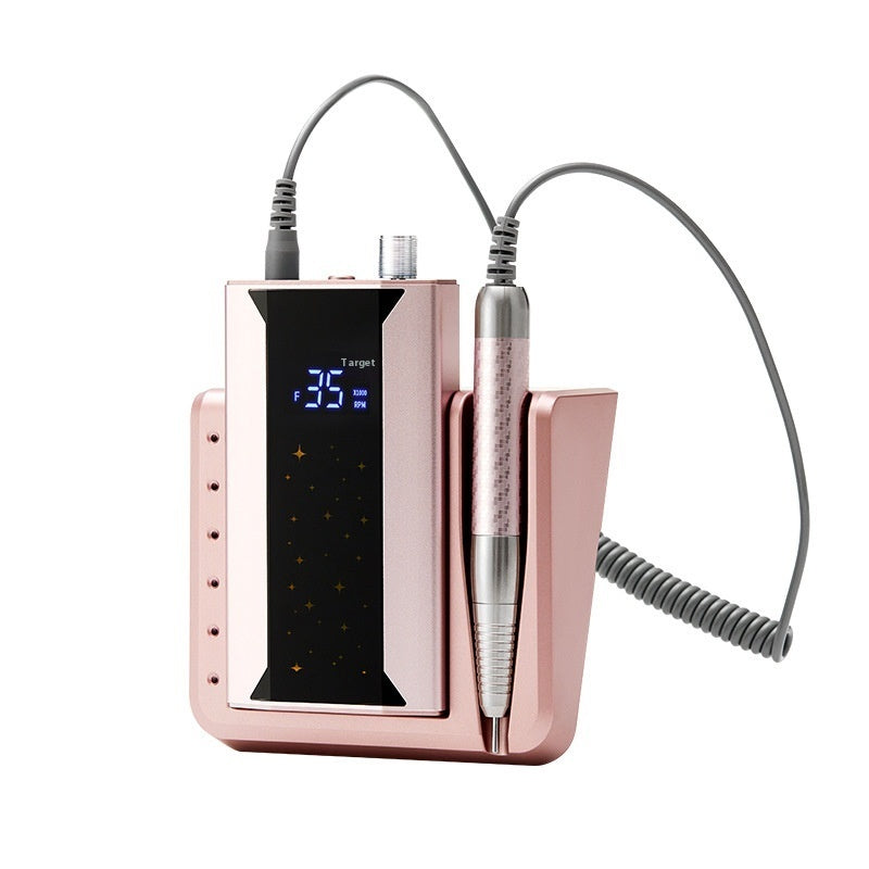 HKM-775507 High-Speed Brushless Nail Polisher with Charging Nail Enamel Remover in Rose Gold, Blue, and Purple
