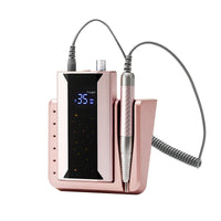 HKM-775507 High-Speed Brushless Nail Polisher with Charging Nail Enamel Remover in Rose Gold, Blue, and Purple