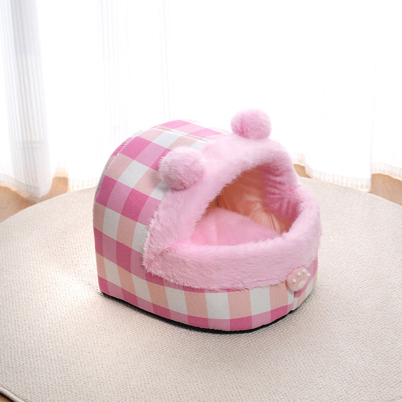HKM-515027 Universal Semi-closed Cat Nest for All Seasons – Cozy Warm Nest for Small and Large Pets