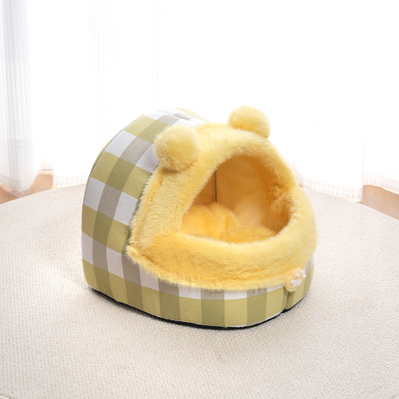HKM-515027 Universal Semi-closed Cat Nest for All Seasons – Cozy Warm Nest for Small and Large Pets