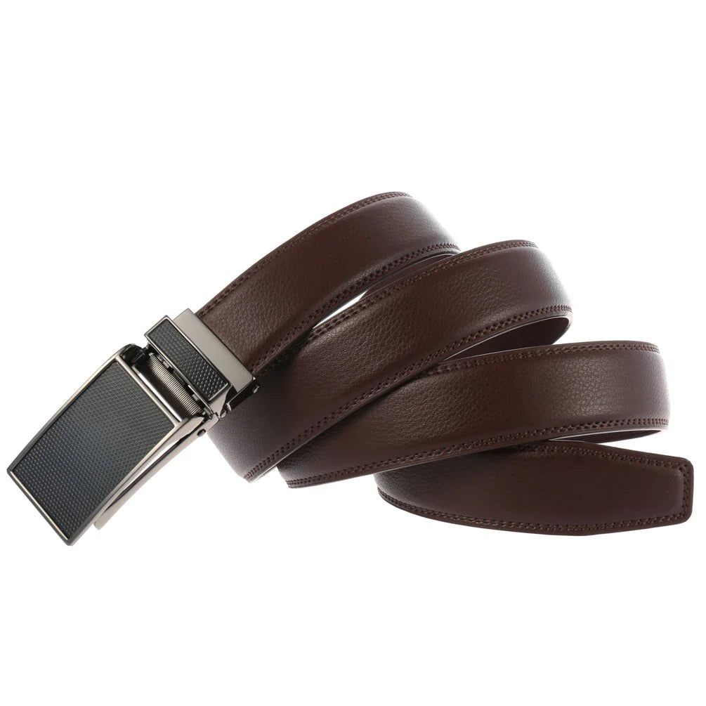 HKM-641363 Men's 30mm Alloy Buckle Leather Belt - Classic and Versatile Style