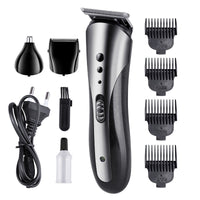 HKM-626899 Multi-Function Rechargeable Hair Clipper and Nose Hair Trimmer Set, Waterproof, 60 Min Runtime