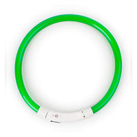 HKM-718931 LED Luminous Silicone Pet Collar with USB Charging - Adjustable 50cm, Multiple Bright Light Modes Available